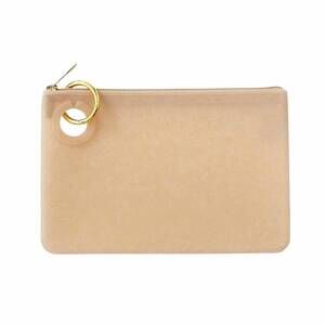 NEW OVENTURE women's large silicone pouch in gold rush confetti